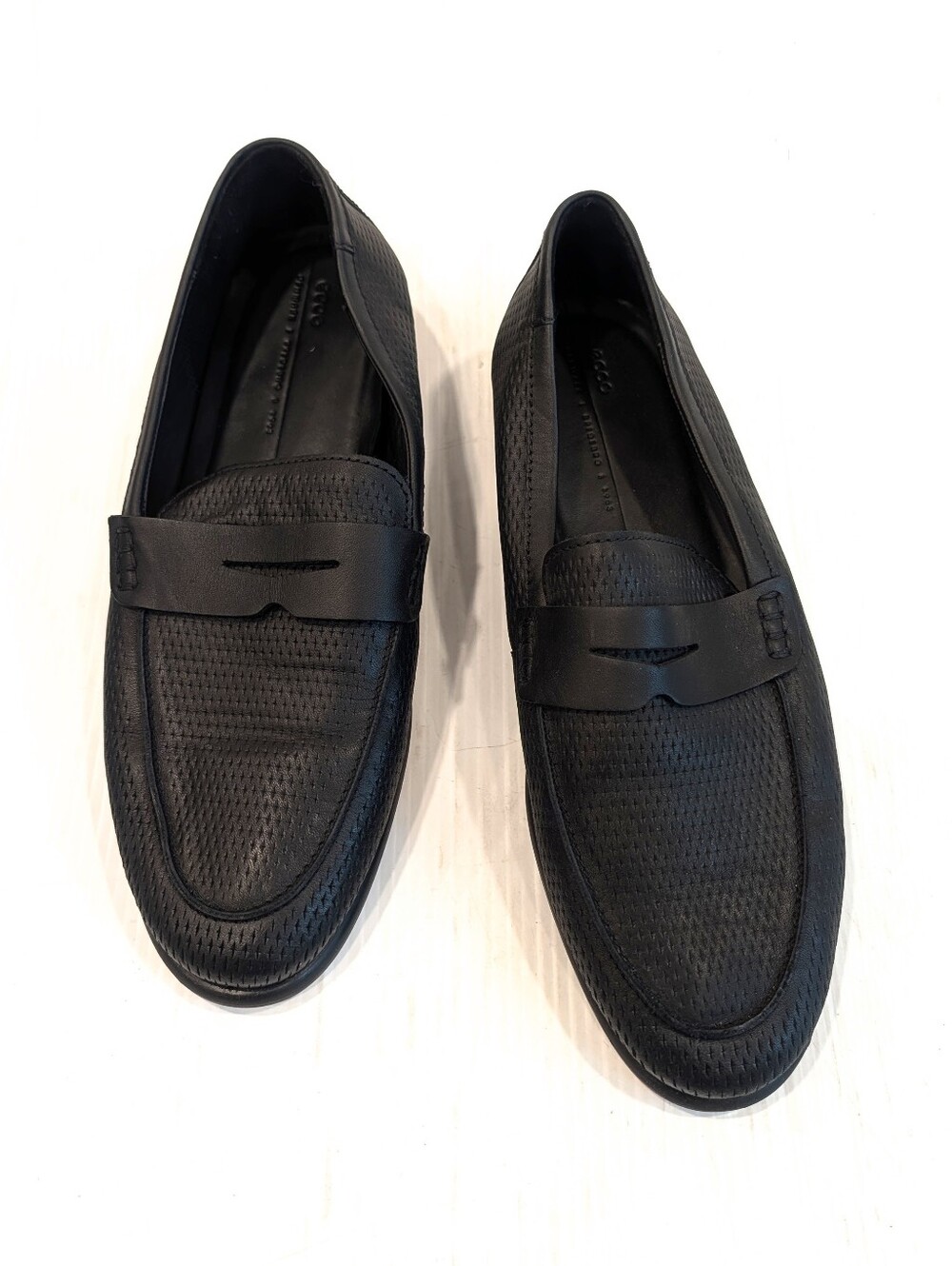ECCO Citytray Lite Men's Black Leather Penny Loafers Dress Shoes Size 11-11.5